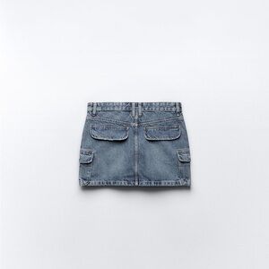 Zara Denim TRF Cargo Skirt